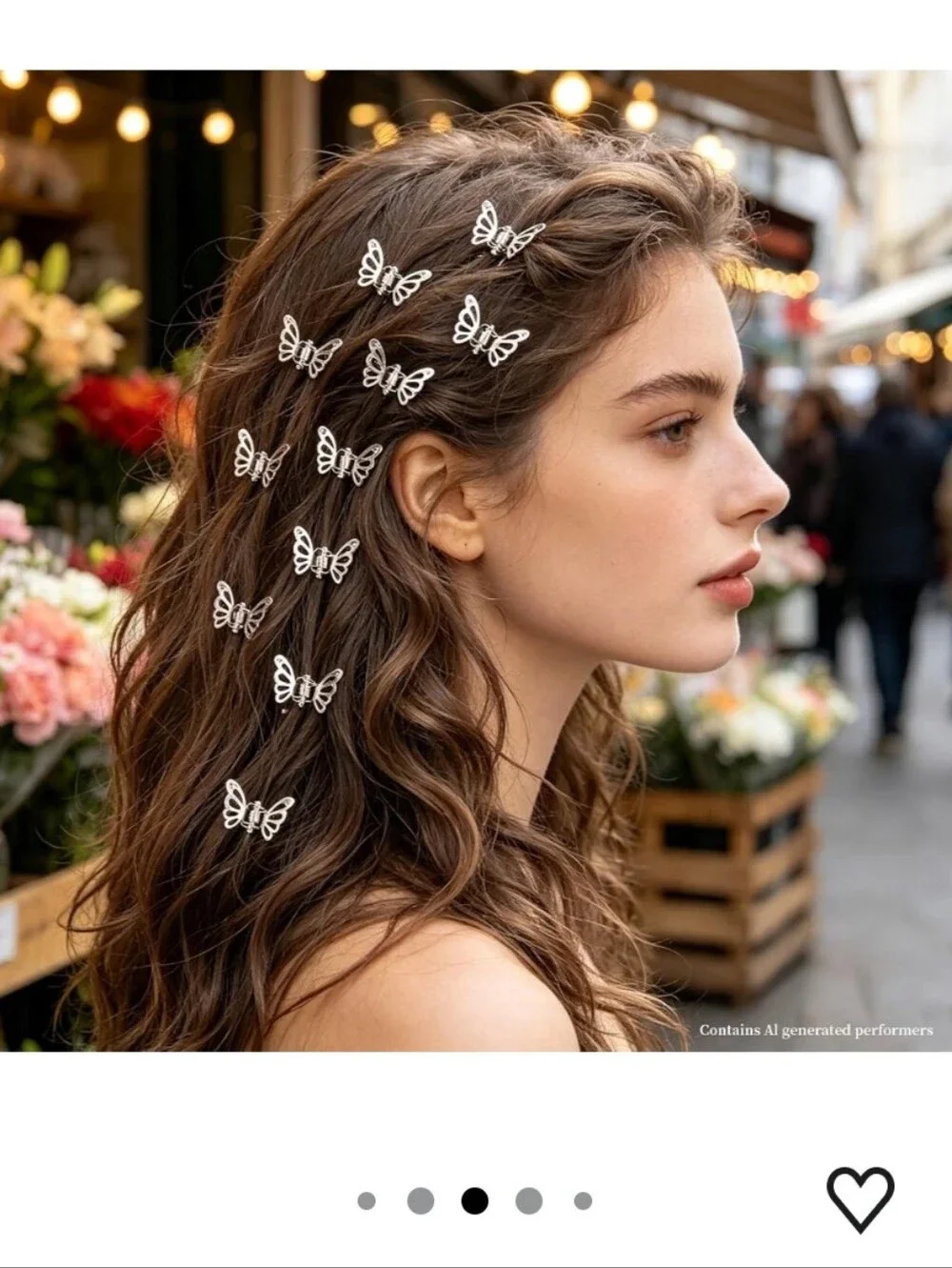 30 Pcs Silver Butterfly Hair Clips